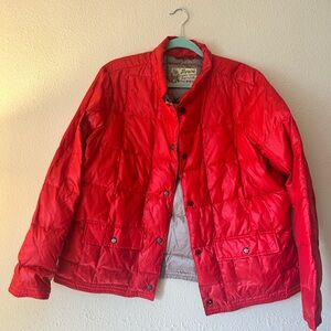 Vintage Eddie Bauer Red Quilted Puffer Goose down Jacket